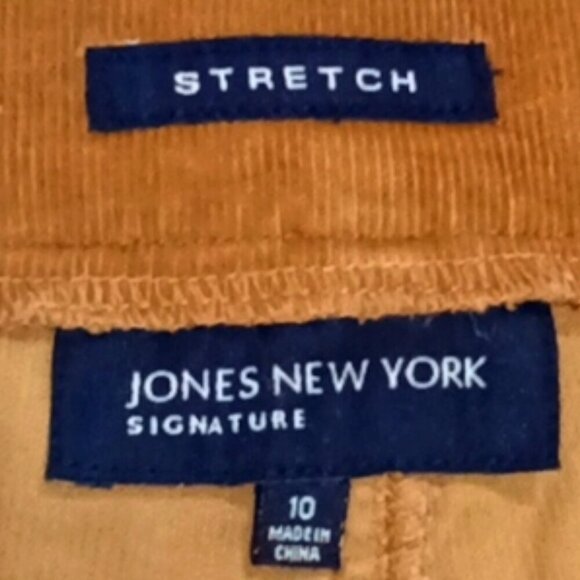 Jones‎ of New York Signature Brown Corduroy Stretch Pants Straight Leg Size 10 - Picture 3 of 8